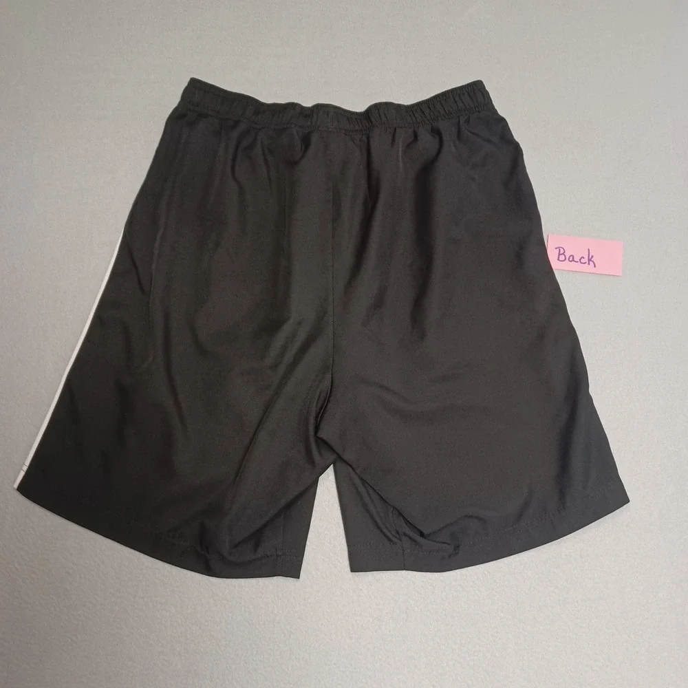 Nike Shorts Boys L Black Dri-FIT Soccer Mesh Stripe Athletic Performance
